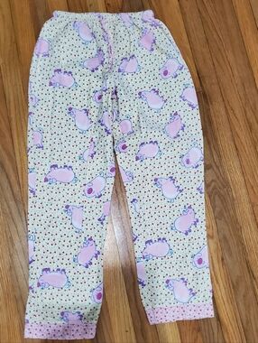 Character Pig Pajama Pants Womens Small Vintage Cute Animal Print Cottagecore